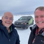 Greg Yoder and Mark Mast on the ice road.